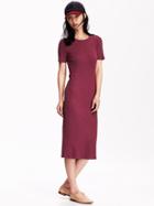Old Navy Womens Jersey Midi Dress Size M Tall - Marion Berry