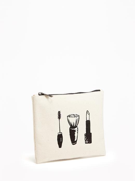 Old Navy Graphic Canvas Cosmetic Bag For Women - Canvas