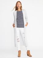 Old Navy Open Front Extra Long Cardi For Women - Light Gray Heather
