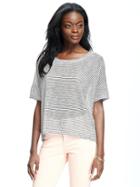 Old Navy Oversized Striped Sweater Knit Tee For Women - White Stripe