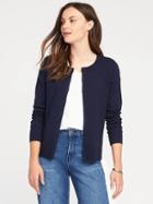 Old Navy Button Front Crew Neck Cardi For Women - Navy Blue