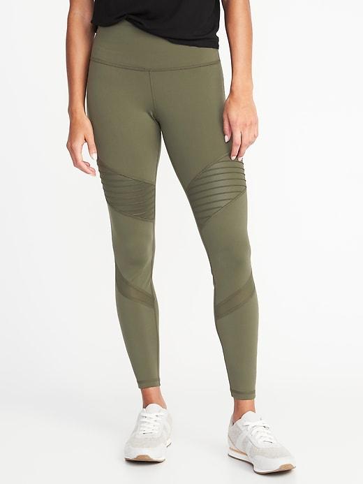 Old Navy Womens High-rise Moto Compression 7/8-length Leggings For Women Medium Green Size L