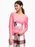 Old Navy Semi Fitted Waffle Knit Tee For Women - Neon Pink