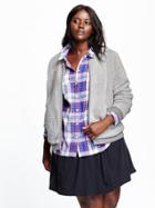 Old Navy Womens Plus Faux Shearling Bomber Jacket Size 1x Plus - Glimmer Grey