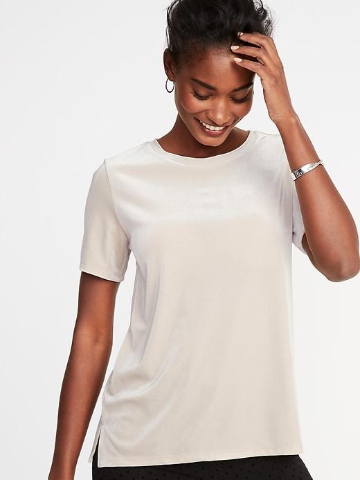 Old Navy Womens Relaxed Velvet Tee For Women Blushed Size Xl