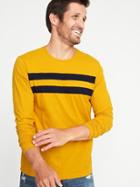 Old Navy Mens Pieced Chest-stripe Crew-neck Tee For Men Squash Size L