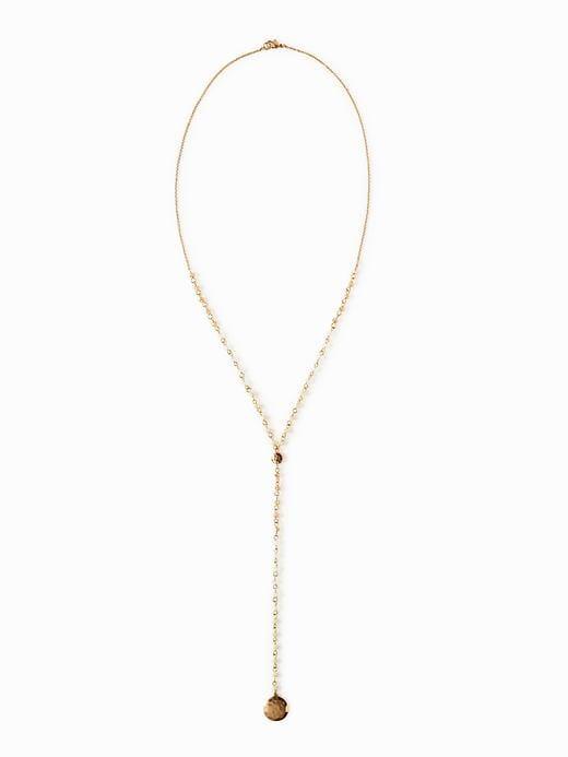 Old Navy Beaded Pendant Y Necklace For Women - Blush