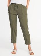Old Navy Womens Mid-rise Tencel Soft Utility Pants For Women Arugula Size M