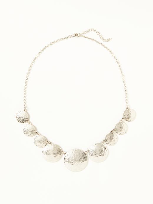 Old Navy Hammered Disc Necklace For Women - Silver