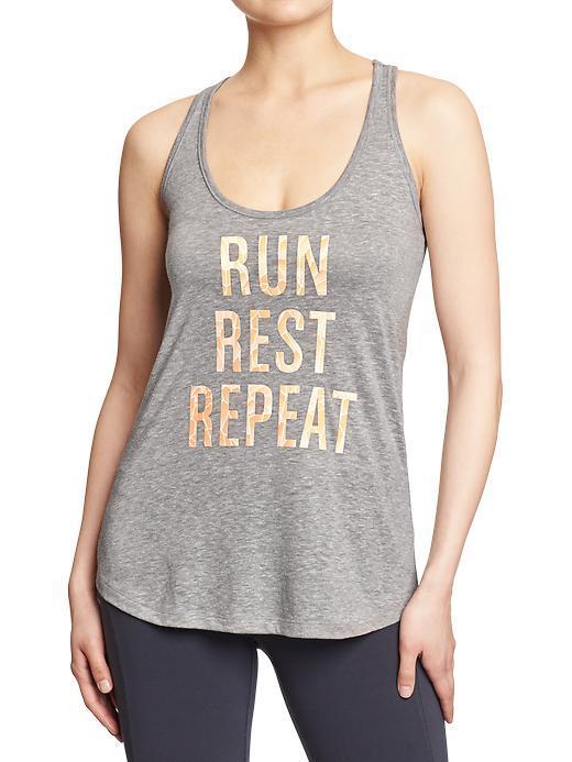 Old Navy Womens Active Godry Graphic Tanks - Grey Tint