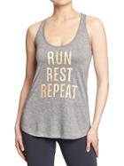 Old Navy Womens Active Godry Graphic Tanks - Grey Tint
