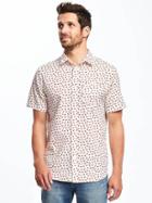 Old Navy Slim Fit Soft Washed Classic Shirt For Men - Hot Dog
