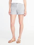 Old Navy Womens Mid-rise Twill Shorts For Women (5) Railroad Stripe Size 2