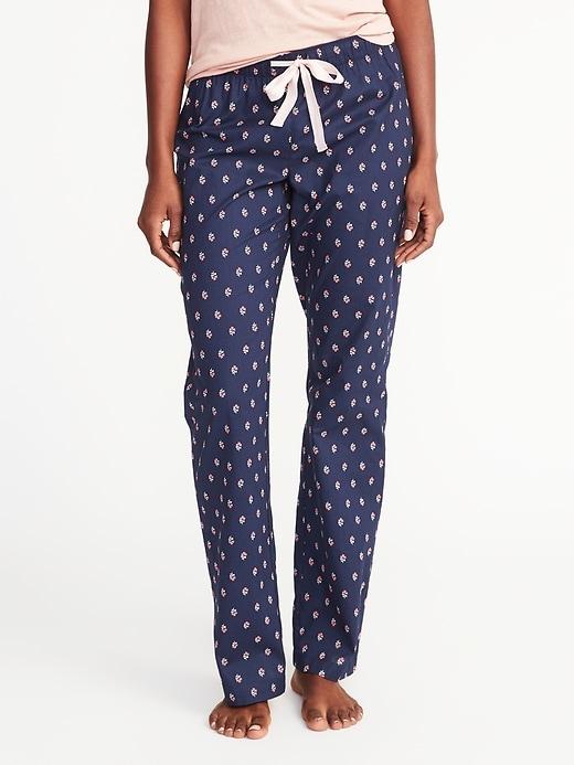Old Navy Womens Printed Poplin Sleep Pants For Women Blue Geometric Size Xs