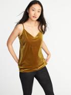 Old Navy Womens Relaxed Velvet-knit Cami For Women Golden Ticket Size Xl