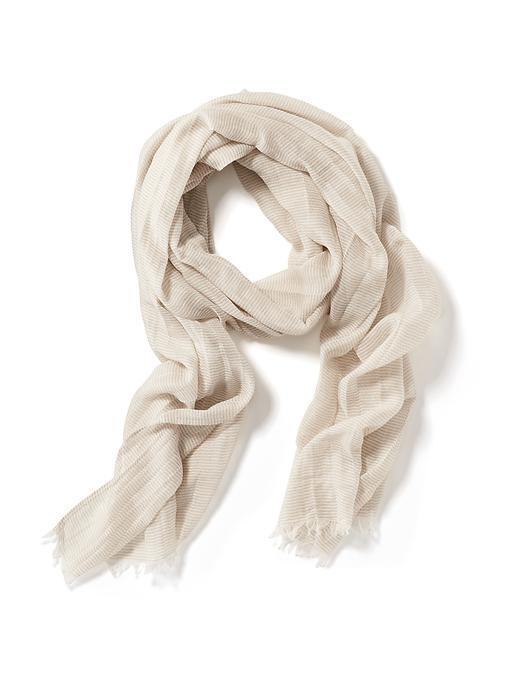 Old Navy Striped Raw Edge Scarf For Women - Neutral Stripe