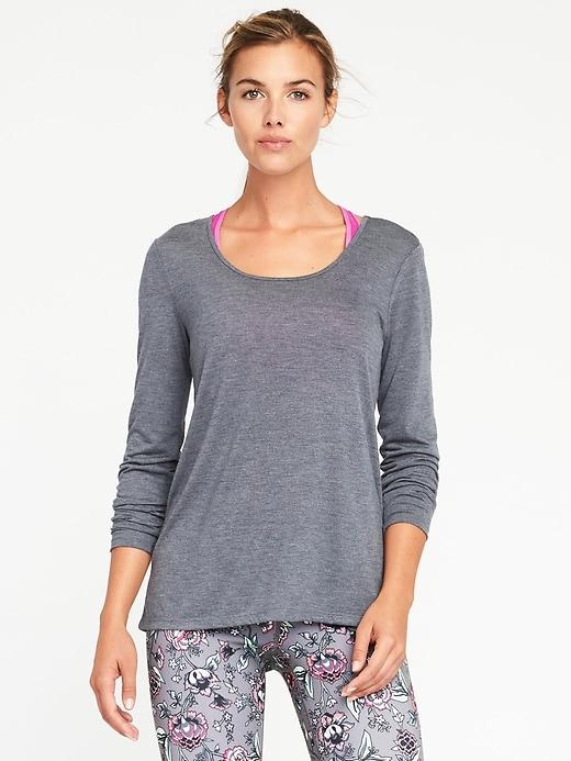 Old Navy Womens Ultra-light Scoop-back Tee For Women Carbon Size Xs