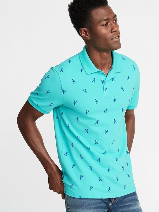 Built-in Flex Moisture-wicking Printed Pro Polo For Men