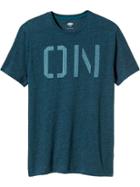 Old Navy Mens Men';s Heathered Graphic Tee Dark Teal Size L