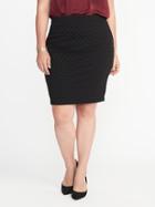 Old Navy Womens Patterned Plus-size Ponte-knit Pencil Skirt Black Size 4x