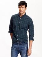 Old Navy Mens Tartan Slim Fit Poplin Shirt Size Xxl Big - Midnight River