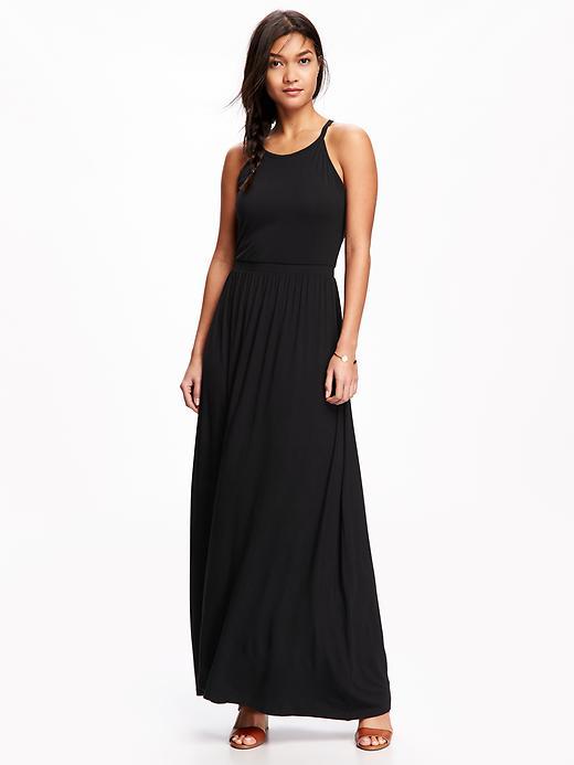 Old Navy Sleeveless Jersey Maxi Dress For Women - Black