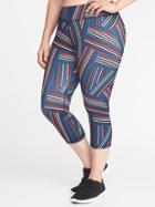 Old Navy Womens High-rise Plus-size Compression Crops Multi Stripe Size 1x