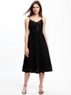 Old Navy Fit & Flare Cami Midi Dress For Women - Black