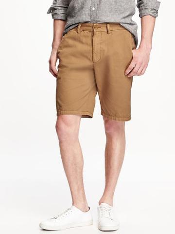Old Navy Slim Fit Ultimate Khaki Shorts For Men 10 - Bandolier Brown