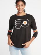 Old Navy Womens Nhl Team Sleeve-stripe Tee For Women Philly Flyers Size Xl