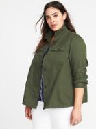 Old Navy Womens Plus-size Twill Utility Swing Jacket Moss Landing Size 1x