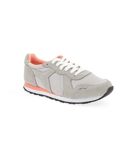 Old Navy Mesh Panel Performance Sneakers For Women - Cloud Cover