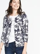 Old Navy Womens Classic Printed Crew-neck Cardi For Women Palms Size Xl