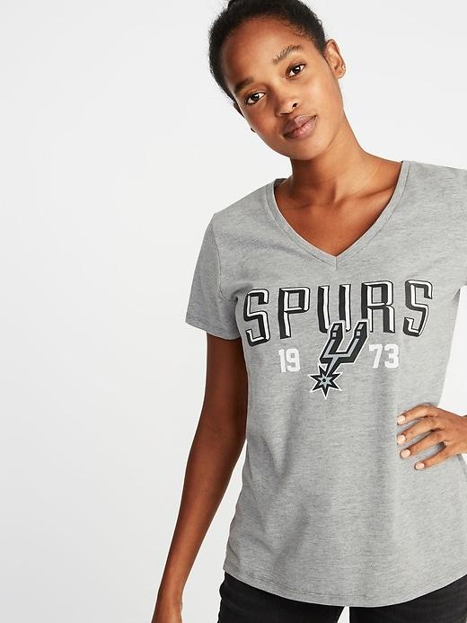 Old Navy Womens Nba Team-graphic V-neck Tee For Women San Antonio Spurs Size S