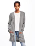Old Navy Long Open Front Cardi For Women - Dark Heather Gray