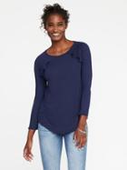 Old Navy Relaxed Ruffle Trim Top For Women - Lost At Sea Navy