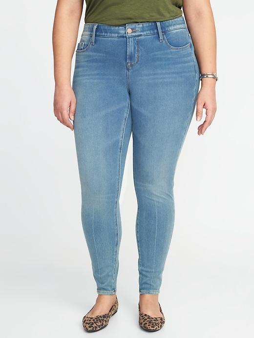 Old Navy Womens High-rise Secret-slim Plus-size Rockstar 24/7 Jeans Light Wash Size 22