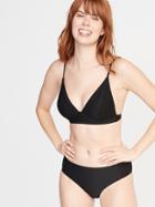 Textured-rib Bralette Swim Top For Women