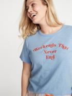 Graphic Slub-knit Plus-size Tee