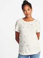Old Navy Womens Everywear Slub-knit Tee For Women Polka Dot Size S