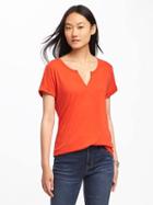 Old Navy Relaxed Rolled Cuff Tee For Women - Sea Anemone