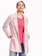 Old Navy Wool Blend Peacoat For Women - Pink For Eva