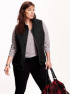 Old Navy Womens Plus Quilted Zip Vest Size 3x Plus - Black