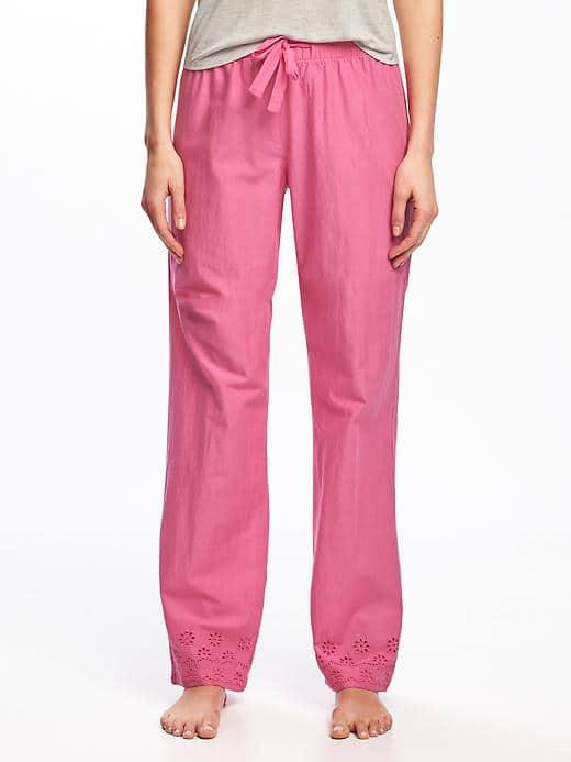 Old Navy Poplin Sleep Pants For Women - Raspberry Surprise