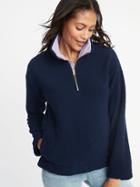 Old Navy Womens Sherpa 1/4-zip Mock-neck Pullover For Women Goodnight Nora Size S
