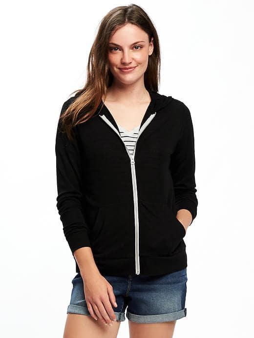 Old Navy Relaxed Lightweight Hoodie For Women - Black