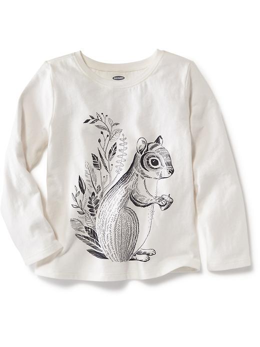 Old Navy Long Sleeve Graphic Tee Size 12-18 M - Squirrel