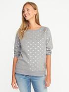 Old Navy Printed French Terry Sweatshirt For Women - Polka Dot