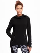 Old Navy Go Warm Performance Fleece Hoodie Pullover For Women - Black