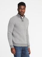 Old Navy Mens Buttoned Mock-neck Sweater For Men In A Flurry Size S